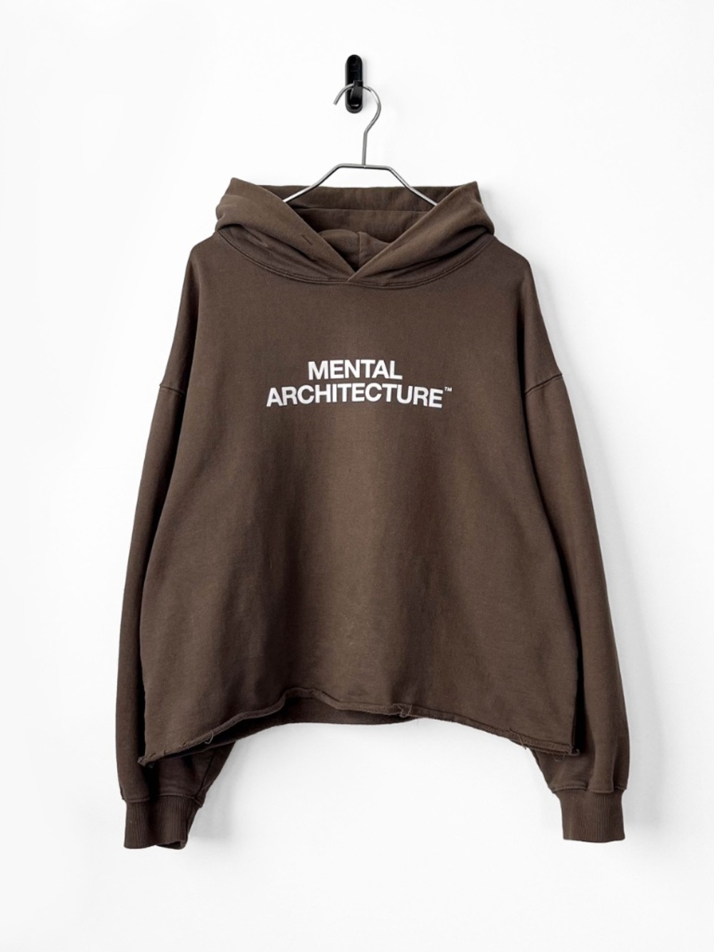 Super Rare Mental Architecture Distressed And Cropped Raw Hem Sunshine Hoodie